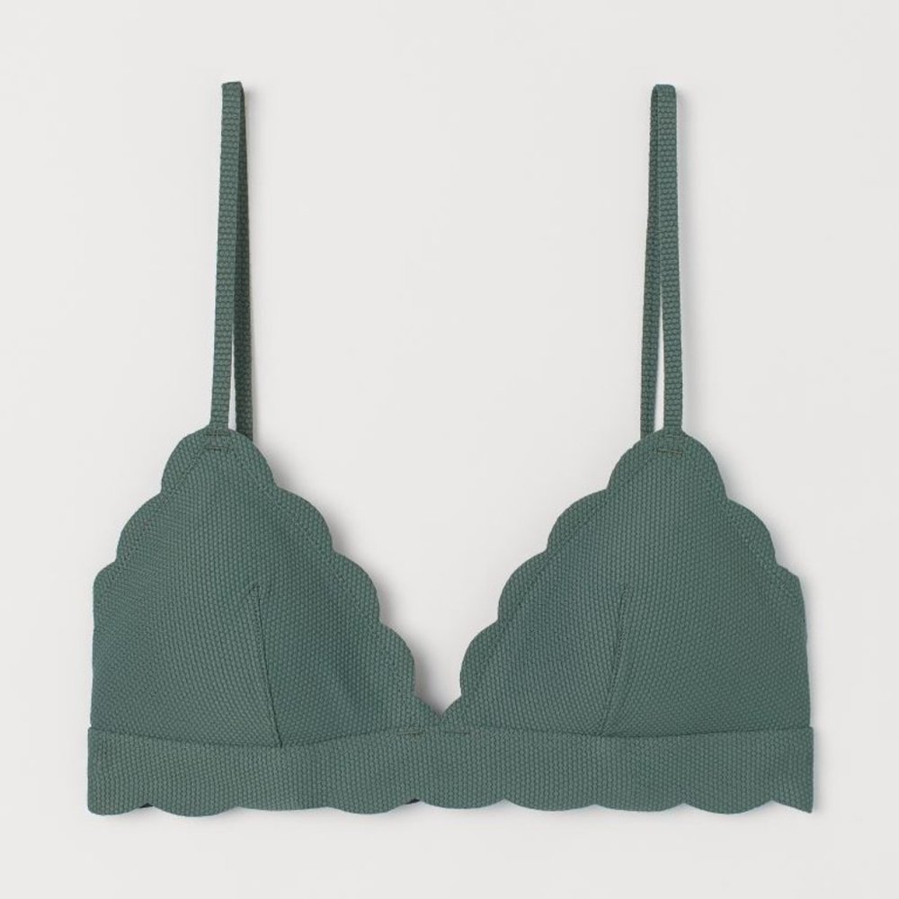 NWT Padded Triangle Bikini Top Khaki green - Picture 1 of 2